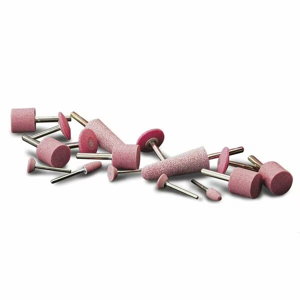 Premium Pink Mounted Point, W220 Cylindrical Point, 1 in Dia x 1 in L Head, 1/4 in Dia Shank, Cgw Abrasives, Mfr#: 36058